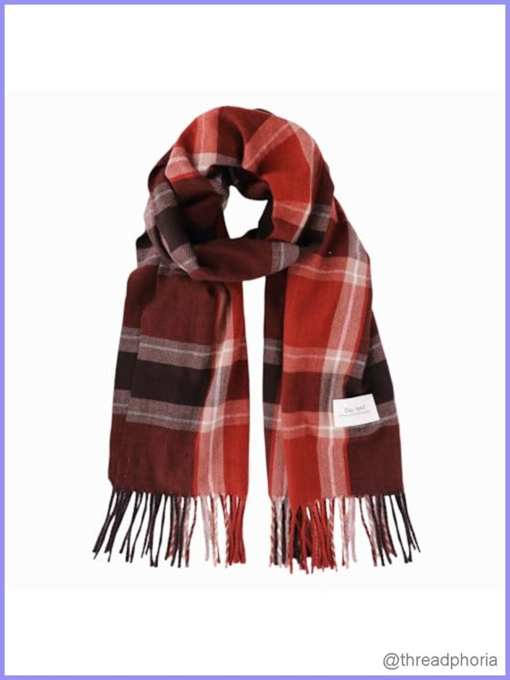 Warm Plaid Scarf Women Winter Thick Acrylic & Polyester Fringed Wrap Shawl